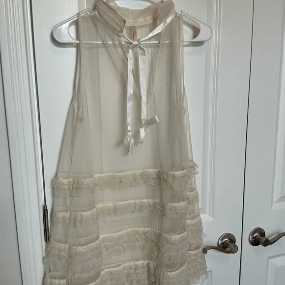 Free People Ruffle Chiffon Tie-Neck Dress - Picture 1 of 3